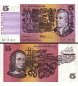 5 Dolárov Austrália 1974-91 P44 UNC