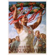 Plagát 1. celostátní spartakiáda 1955