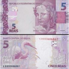 5 reais Brazília 2010-18, P253 UNC