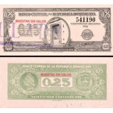 25 Centavos Oro Dominikánska republika 1961 P88s UNC