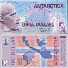 3 Doláre Antarktída 03/2007 UNC, polymer