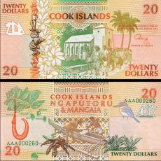 20 Dolárov Cookove ostrovy 1992 P09a UNC