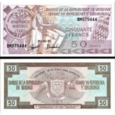 50 Frankov Burundi 1991 P28c UNC