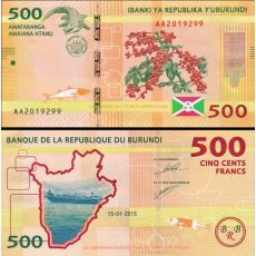 500 Frankov Burundi 2015 P50 UNC