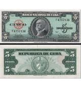 5 Pesos Kuba 1960 P092a AU