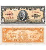 50 Pesos Kuba 1958 P081b AU