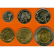 Namíbia 5-10-50 Cents + 1-5-10 Dollars UNC, sada mincí
