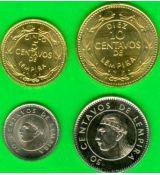 Honduras 5-10-20-50 Centavos 1999-2006 UNC, sada mincí
