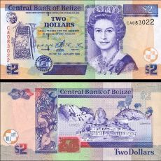 2 Doláre Belize 2002 P60b UNC
