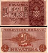 2 Kuna Chorvátsko 1942 P08b AU