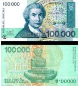 100 000 Dinárov Chorvátsko 1993 P027a UNC