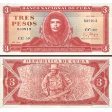 3 Pesos Kuba 1985-88 P107ab UNC