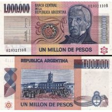 1 000 000 Pesos Argentína 1981-83 P310 UNC
