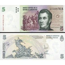 5 Pesos Argentína 1998-2003 P347 UNC