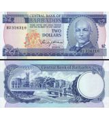 2 doláre Barbados 1980 P30a UNC