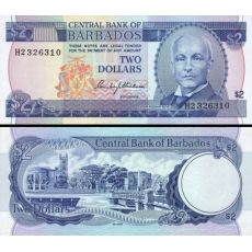2 doláre Barbados 1980 P30a UNC