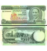 5 dolárov Barbados 1975 P32a UNC