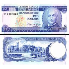 2 doláre Barbados 1993 P42 UNC