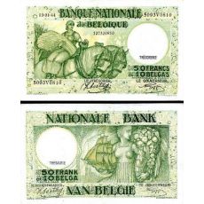 50 Francs - 10 Belgas Belgicko 1947 P106 UNC