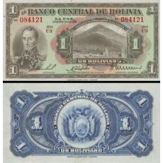 1 Boliviano Bolívia 1928, P118a UNC
