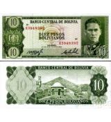 10 Pesos Bolívia 1962, P154 UNC
