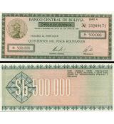 500 000 Pesos Bolivianos Bolívia 1984, P189 UNC