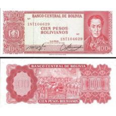100 Pesos Bolívia 1962, P164A UNC