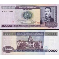 10 000 Pesos Bolívia 1984, P169 UNC