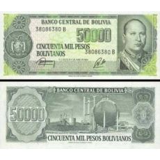 50 000 Pesos Bolívia 1984, P170 UNC