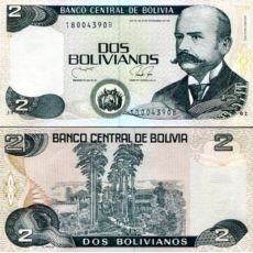 2 Bolivianos Bolívia 1986, P202b UNC