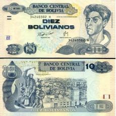 10 Bolivianos Bolívia 2005, P228 UNC