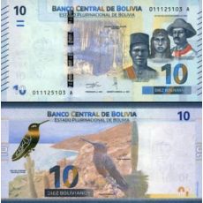 10 Bolivianos Bolívia 2018, P248 UNC