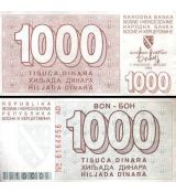 1000 Dinara Bosna a Hercegovina 1992 P26a UNC