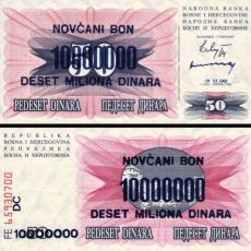 10 000 000 Dinara Bosna a Hercegovina 1993 P36 UNC