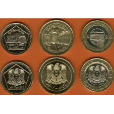 Sýria 5-10-25 Pounds 2003 UNC, sada mincí