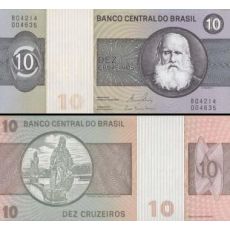10 cruzeiros Brazília 1970-80, P193 UNC