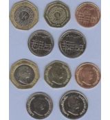Jordánsko 1 Qirsch + 5-10 Piastres + ¼-½ Dinar 2009-2012 UNC, sada mincí