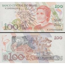 100 cruzeiros Brazília 1990, P228 UNC