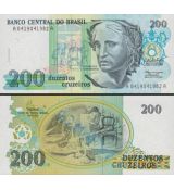 200 cruzeiros Brazília 1990, P229 UNC