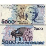 5000 cruzeiros Brazília 1993, P232c UNC