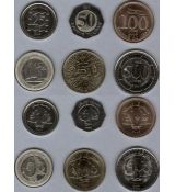 Libanon 25-50-100-150-250-500 Livres 1996-2009, sada mincí