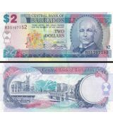 2 doláre Barbados 2007-12 P66 UNC