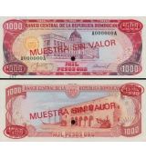1000 Pesos Oro Dominikánska republika 1985 P124-s2 UNC MUESTRA
