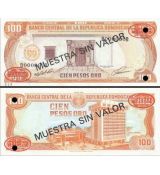 100 Pesos Oro Dominikánska republika 1991 P136a-s UNC MUESTRA