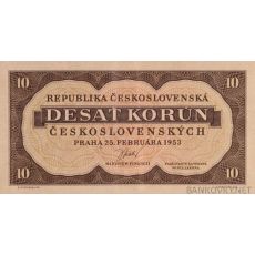 10 korún Československo 1953 nevydaná - jednostranná REPLIKA