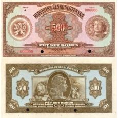 500 korún Československo 1923 anulát - REPLIKA