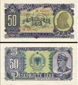 50 lekë Albánsko 1957 P29a AU/UNC