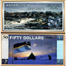 50 Dolárov Antarktída 2001 SPECIMEN UNC