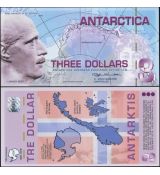 3 Doláre Antarktída 03/2007 UNC, polymer