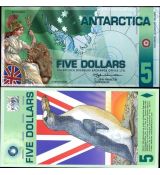 5 Dolárov Antarktída 2008 UNC, polymer